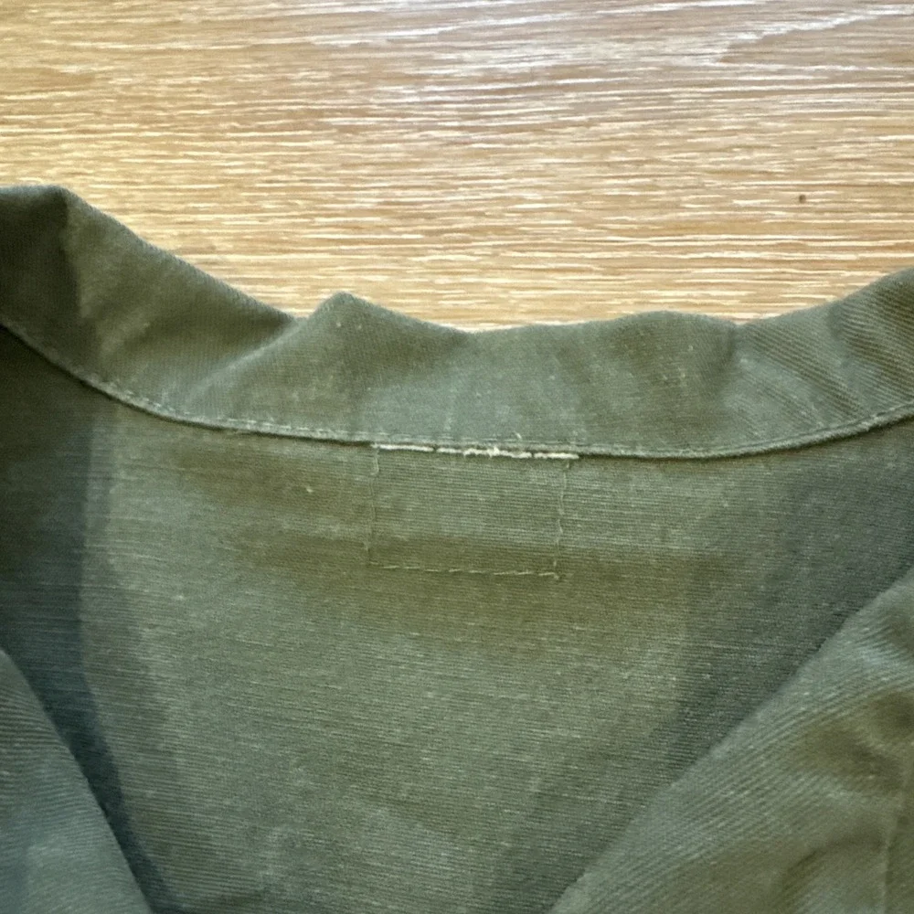 Vintage Military Shirt Mens M Cotton Sateen OG-107 US Air‎ Force Named 70s Nam